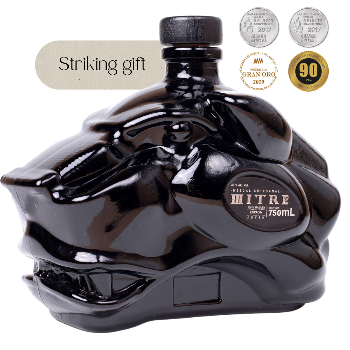 Mitre Espadín Mezcal | Black Jaguar Bottle | Premium Gift Mitre Espadín Mezcal | Black Jaguar Bottle | Premium Gift