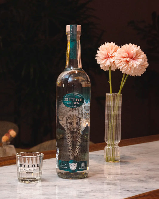 Mezcal Mitre Origen paired with seafood dishes for a refined pairing.
