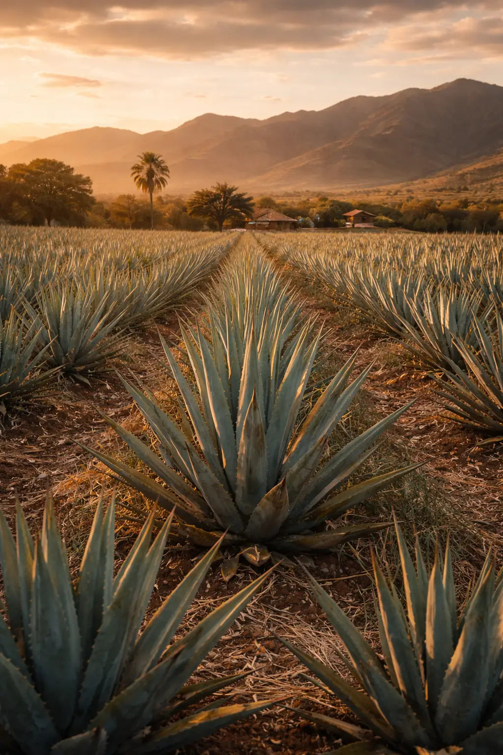 Espadin agave field in Oaxaca at sunset – origin of artisanal mezcal