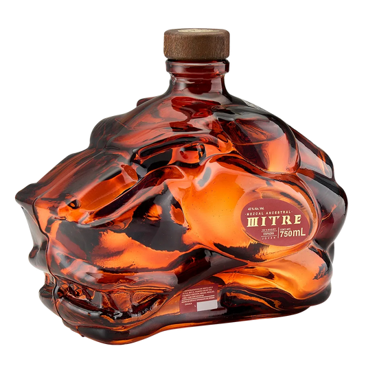 Mezcal Mitre Ancestral artisanal mezcal in ambar jaguar bottle – small batch Oaxaca mezcal