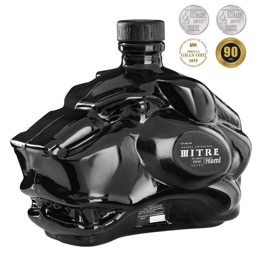 Mezcal Mitre Espadin artisanal mezcal in black jaguar bottle – Oaxaca mezcal