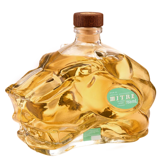 Mezcal Mitre Espadín Reposado in iconic jaguar bottle – premium handcrafted mezcal from Oaxaca, Mexico